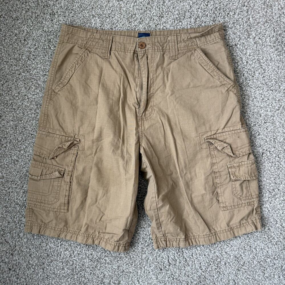 Men's‎ Nat by Nat Nast Cargo Shorts Beige 100% Cotton Size 32 inseam 10” utility